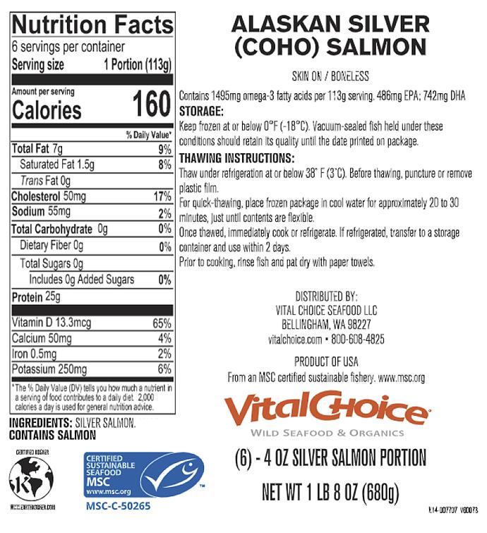 MSC Wild Alaskan Coho (Silver) Salmon - skin-on, boneless